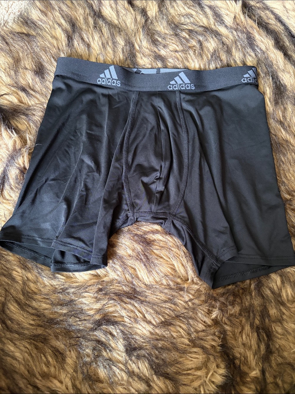 adidas Black Men's Performance Boxer Briefs with Logo Waistband Size S